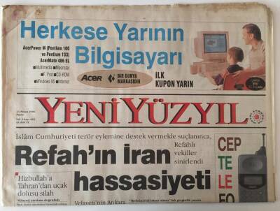 Yeniyüzyıl Gazetesi - 21 Nisan 1996 - Refahın İran Hassasiyeti - GZ43951 - 2