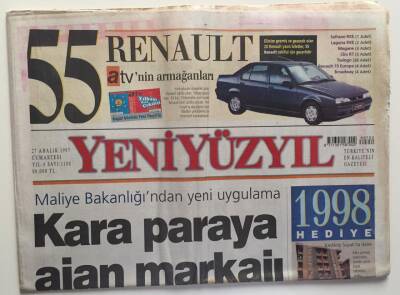 Yeniyüzyıl Gazetesi 27 Aralık 1997 - Kara Parada Ajan Dönemi GZ6553 - 2