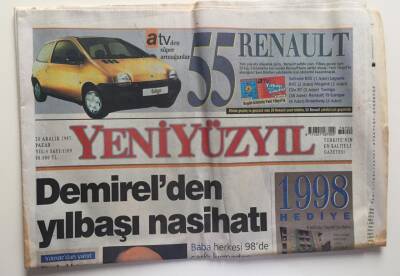 Yeniyüzyıl Gazetesi 28 Aralık 1997 - Demirelden Yılbaşı Nasihatı Herkes İşine Baksın GZ6552 - 1