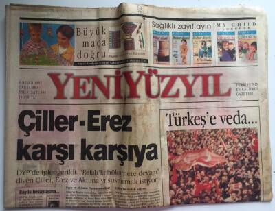 Yeniyüzyıl Gazetesi 9 Nisan 1997 - Son Başbuğ Türkeşe Devlet Töreni GZ39044 - 1