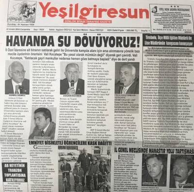 Yeşil Giresun 1 Aralık 2004-Sahil Yolu Projesi Yeniden İncelenecek GZ25712 - 1