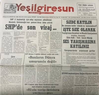Yeşil Giresun 10 Haziran 1991 -Gisiad Başkanlığına Doğan Köymen Seçildi GZ25590 - 1
