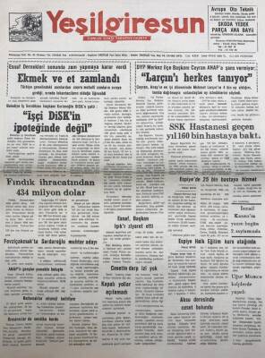 Yeşil Giresun 10 Şubat 1994-Belediye İş Sendikası Başkanı Kerimoğlu Disk e Çattı İşçi Disk in İpoteğinde Değil GZ25927 - 1
