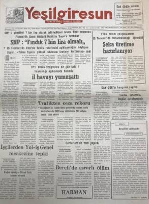 Yeşil Giresun 10 Temmuz 1991-Giresunspor Kongre Yolunda GZ25867 - 1