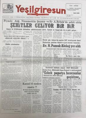 Yeşil Giresun 11 Eylül 1992- Milletvekili Burhan KaraErgun Özdemir İçin Benim Hakkımdaki Bildiklerini Açıklamazsa Namettir GZ25761 - 1