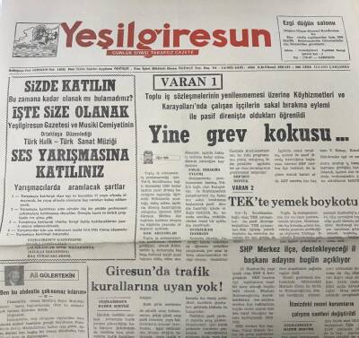 Yeşil Giresun 12 Haziran 1991 -Giresunda Trafik Kurallarına Uyan Yok GZ25592 - 1