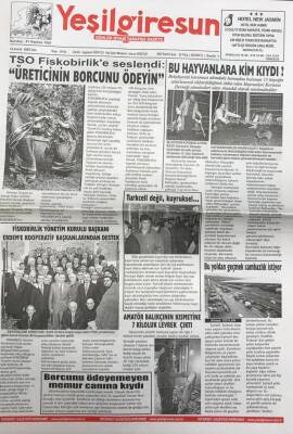 Yeşil Giresun 13 Aralık 2005 -TSO Fiskobirlik e Seslendi Üreticinin Borcunu Ödeyin GZ25811 - 1