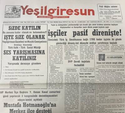 Yeşil Giresun 13 Haziran 1991-Mustafa Hotmanoğluna Merkez İlçe Desteği GZ25593 - 1
