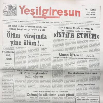Yeşil Giresun 14 Ekim 1992- Zaimoğlu Ailesinin Yaslı Günü GZ25739 - 1