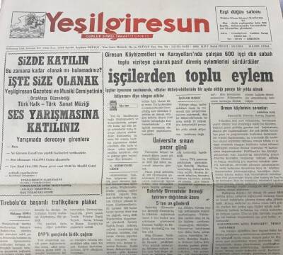 Yeşil Giresun 14 Haziran 1991-Giresun Köy Hizmetleri İşçilerinden Toplu Eylem GZ25594 - 1