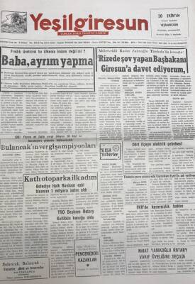 Yeşil Giresun 15 Ekim 1992-Katlı Otoparka İlk Adım Belediye Halk Bankası Eski Binasını 1 Milyara Satın Aldı GZ25906 - 1