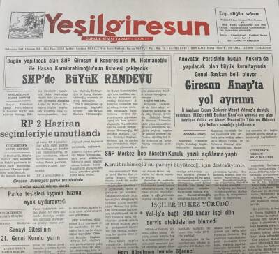 Yeşil Giresun 15 Haziran 1991 -Giresun Anapta Yol Ayrımı GZ25589 - 1