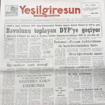 Yeşil Giresun 17 Eylül 1992-Mehmet Özdemir Fonun Kaldırılması İlk Hedeflerimizden Biri GZ25734 - 1