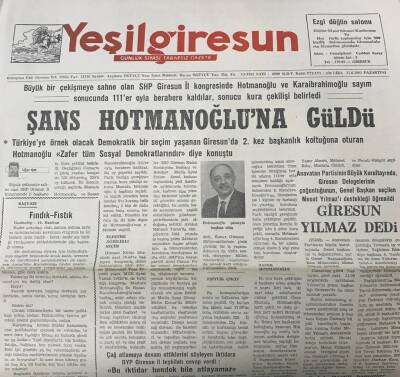 Yeşil Giresun 17 Haziran 1991 -Giresun Mesut Yılmaz Dedi GZ25588 - 1