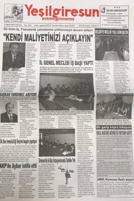 Yeşil Giresun 17 Nisan 2004- Akpde Hüseyin Aybar İstifa Etti GZ25909 - 1