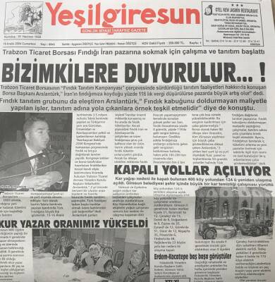 Yeşil Giresun 18 Aralık 2004-Giresun da İşyerlerine Sıkı Denetim GZ25702 - 1