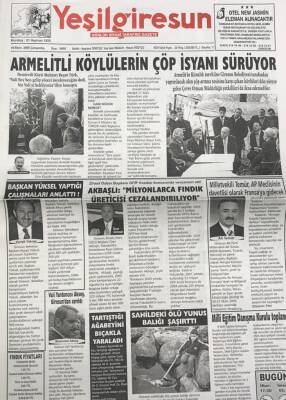 Yeşil Giresun 19 Eylül 2005 -Ziraat Odası Başkanı Özer Akbaşlı Milyonlarca Fındık Üreticisi Cezalandırılıyor GZ25846 - 1