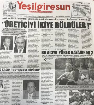 Yeşil Giresun 19 Kasım 2004-10 Kasım Tartışması Sürüyor GZ25562 - 1