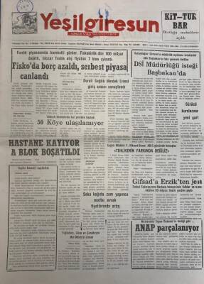 Yeşil Giresun 2 Aralık 1992-Giresun Devlet Hastanesi Kayıyor A blok Boşaltıldı GZ25776 - 1