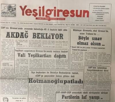 Yeşil Giresun 20 Ekim 1992-Hotmanoğlu PatladıChpye Geçecekler Hemen Gitsin GZ25730 - 1