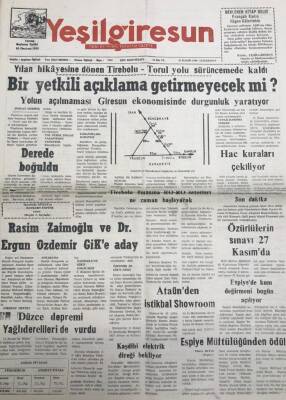 Yeşil Giresun 20 Kasım 1999- Rasim Zaimoğlu Ve Dr. Ergun Özdemir Gik e Aday GZ25940 - 1
