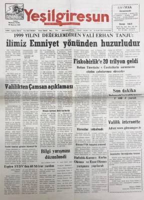 Yeşil Giresun 20 Ocak 2000-Bakan Tanrıkulu Üreticilerin Sorunlarına Çözüm Çabalarımız Sürecek GZ25753 - 1