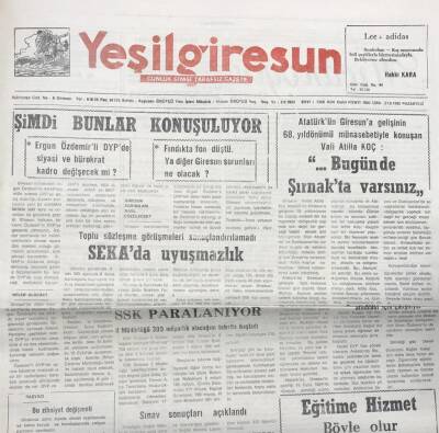 Yeşil Giresun 21 Eylül 1992-Toplu Sözleşme Görüşmeleri Sonuçlandırılamadı Seka da Uyuşmazlık GZ25736 - 1