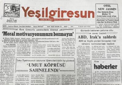 Yeşil Giresun 21 Mart 2003 - ABDde Irak a Saldırdı GZ36064 - 1
