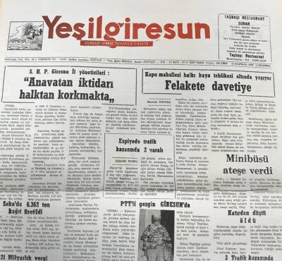 Yeşil Giresun 22 Ağustos 1988-Kapu Mahallesi Halkı Kaya Tehlikesi Altında Yaşıyor Felakete Davetiye GZ25577 - 1