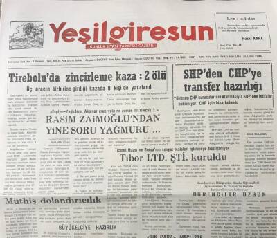 Yeşil Giresun 25 Eylül 1992 -Tibor Ltd Şirketi Kuruldu GZ25585 - 1