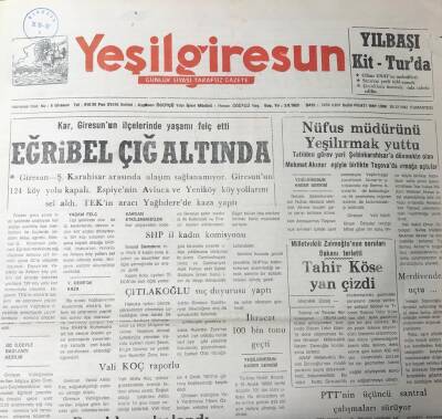 Yeşil Giresun 26 Aralık 1992-Milletvekili Rasim Zaimoğlunun Soruları Bakanı Terletti GZ25581 - 1