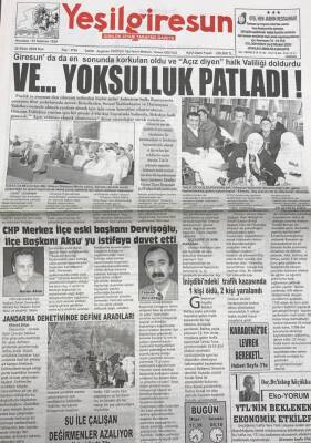 Yeşil Giresun 26 Ekim 2004- Chp Merkez İlçe Eski Başkanı Dervişoğlu ,İlçe Başkanı Kerim Aksuyu İstifaya Davet Etti GZ25911 - 1