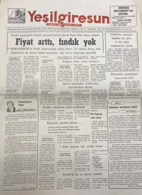 Yeşil Giresun 26 Kasım 1991-Fiyat Arttı Fındık Yok GZ25889 - 1