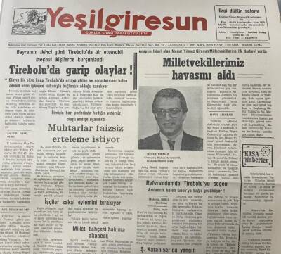 Yeşil Giresun 28 Haziran 1991-Anapın Lideri Olan Mesut Yılmaz Giresun Milletvekillerine İlk Darbeyi Vurdu GZ25599 - 1