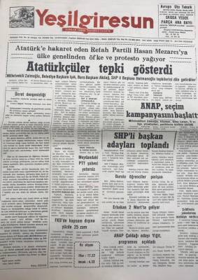 Yeşil Giresun 28 Şubat 1994- Necmettin Erbakan 2 Martta Geliyor GZ25878 - 1