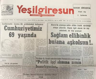 Yeşil Giresun 29 Kasım 1992 - Tirebolu Ve Eynesil İlçe Milli Eğitim Müdürlüğünde Görevden Alınan Alınana GZ25555 - 1