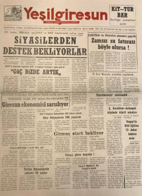 Yeşil Giresun 3 Aralık 1992-Giresun Ekonomisi Sarsılıyor GZ25775 - 1