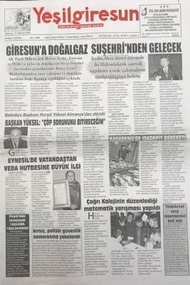 Yeşil Giresun 3 Mayıs 2005 - Belediye Başkanı Hurşit Yüksel Çöp Sorununu Bitireceğim GZ25841 - 1