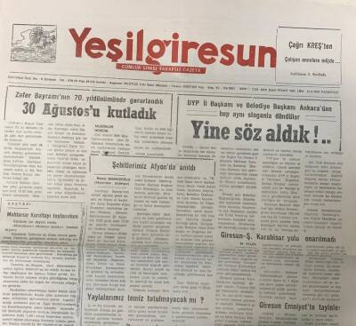 Yeşil Giresun 31 Ağustos 1992-F.K.B.de Operasyon Ertelendi GZ25727 - 1