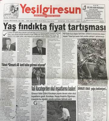 Yeşil Giresun 4 Ağustos 2005-Hurşit Yüksel Giresunu AB Kenti Haline Getirmek İstiyorum GZ25568 - 1