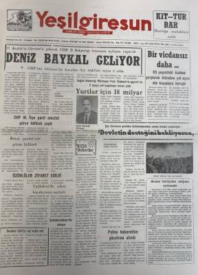 Yeşil Giresun 4 Aralık 1992-15 Aralıkta Giresuna Gelecek CHP İl Bakanlığı Binasının Açılışını Yapacak GZ25774 - 1