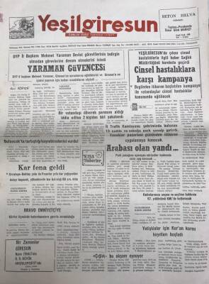 Yeşil Giresun 5 Aralık 1991-Dyp İl Başkanı Mehmet Yaraman Devlet Görevlilerinin Tedirgin Olmadan Görevlerine Devam Etmelerini İstedi Yaraman Güvencesi GZ25901 - 1