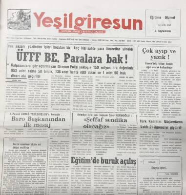 Yeşil Giresun 6 Ekim 1992-Çok Ayıp Ve Yazık (Licesedeki Kilise Koyun Ağılı Olarak Kullanılıyor) GZ25743 - 1