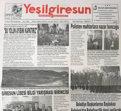 Yeşil Giresun 7 Nisan 2004-Belediye Başkanlarına Başbakan Erdoğandan Belediyecilik Dersi Verilecek GZ25717 - 1