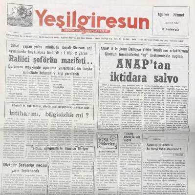 Yeşil Giresun 9 Ekim 1992-Anaptan İktidara Salvo GZ25740 - 1