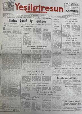 Yeşil Giresun 9 Eylül 1991-Dyp Lideri Demirelden Giresunlulara Telgraf GZ25771 - 1