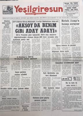 Yeşil Giresun 9 Şubat 1994- Refah Anapa Hesap Soruyor GZ25931 - 1