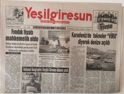 Yeşil Giresun Gazetesi 1 Eylül 2007 - Karadenizde Tekneler Vira Diyerek Denize Açıldı GZ28998 - 1