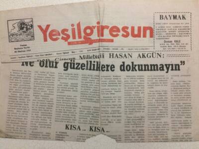 Yeşil Giresun Gazetesi 1 Mart 2000 - Ne Olur Güzelliklere Dokunmayın GZ34460 - 1