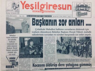 Yeşil Giresun Gazetesi 1 Mart 2008 Başkanın Zor Anları GZ46527 - 1